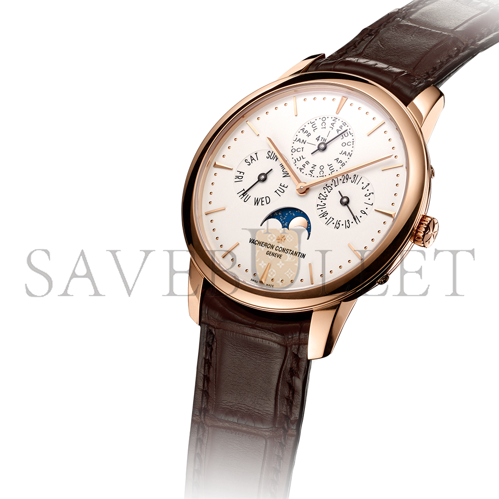 vacheron Co*sta*t*n patrimony perpetual calendar ultra-thin 41 mm pink gold watch 43175/000r-9687